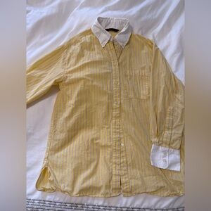 Zara Yellow and White Striped Shirt